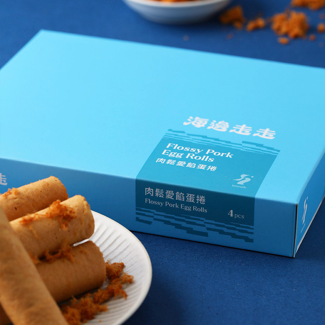 Hiwalk - Pork Floss Filled XT (Extra Thick) Egg Rolls (4 packs/ 8 rolls in a box)