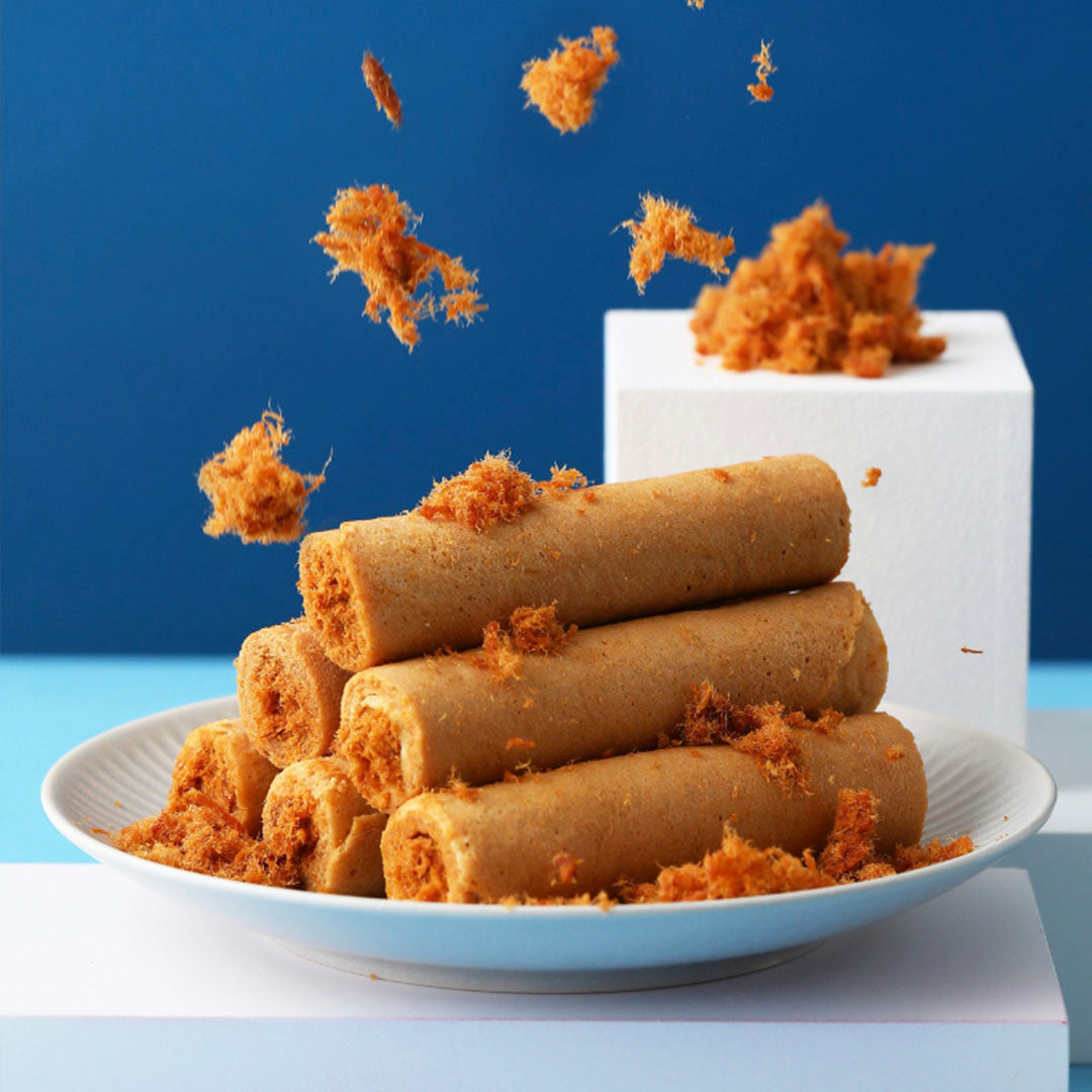 Hiwalk - Pork Floss Filled XT (Extra Thick) Egg Rolls (4 packs/ 8 rolls in a box)