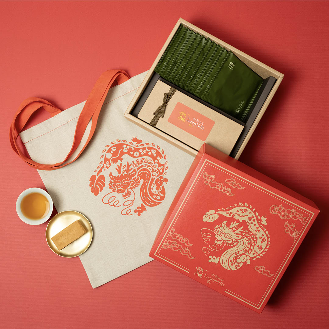 Spring Tea CNY Gift Box (Pineapple Cake 10pcs + Oolong Tea 10 sachets) [CNY2024 PREORDER]