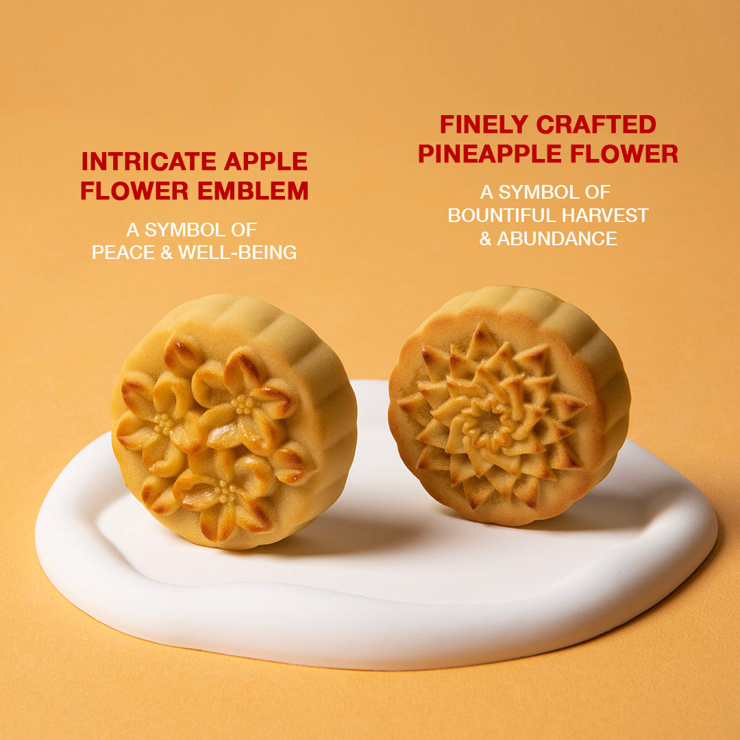 Double Happiness Mooncake Gift Box (Pineapple Mooncake 3pcs + Apple Mooncake 3pcs) [PREORDER]