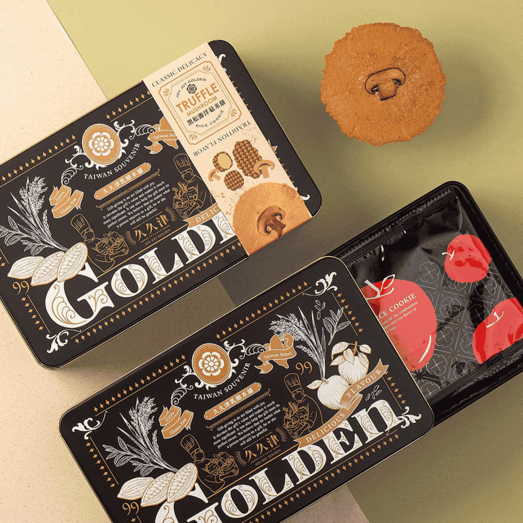 Joy Joy Golden - Black Truffle Rice Crackers (16pcs)